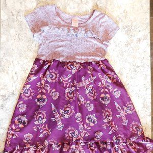 Girl's Dress Purple Floral Size 7-8